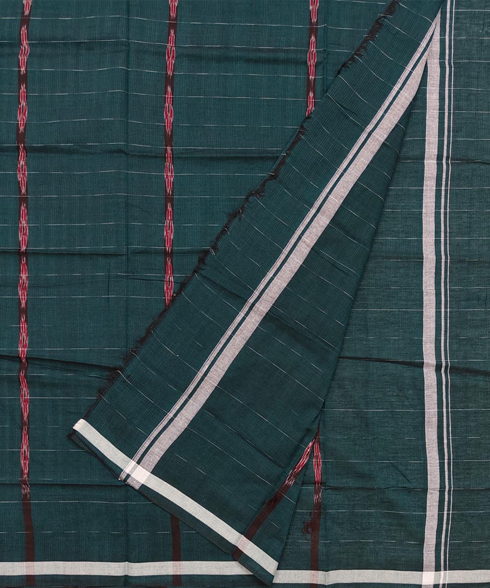 Dark green puchki ghara handwoven cotton nuapatna lungi