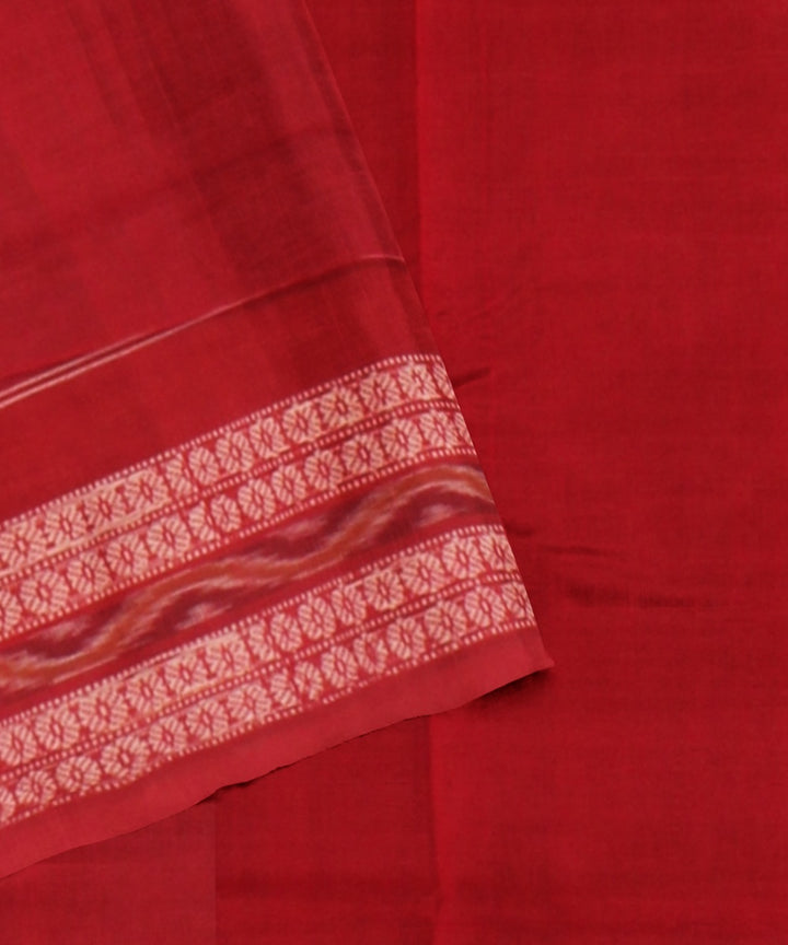 Brown red cotton handloom sambalpuri saree