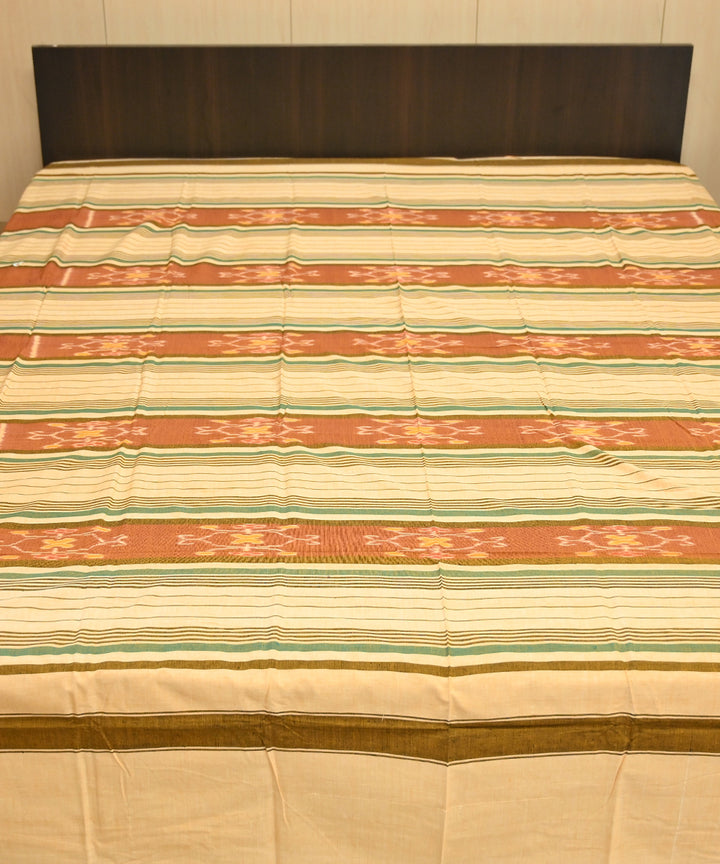 Burlywood chocolate traditional ikat handmade sambalpuri cotton bedsheet