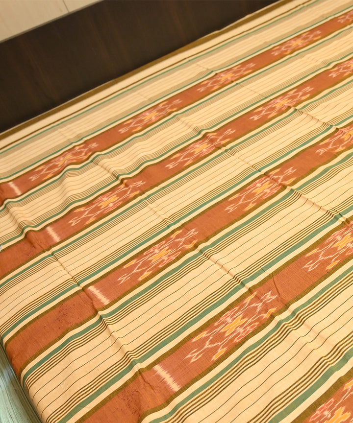 Burlywood chocolate traditional ikat handmade sambalpuri cotton bedsheet
