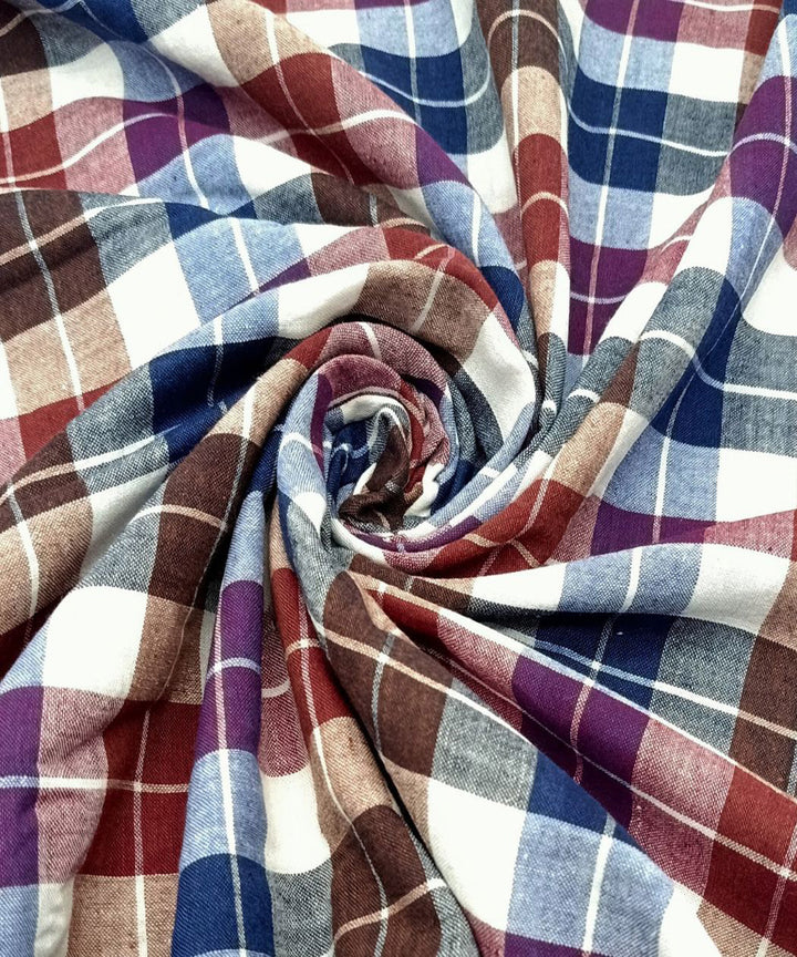 Multicolor check handwoven cotton fabric