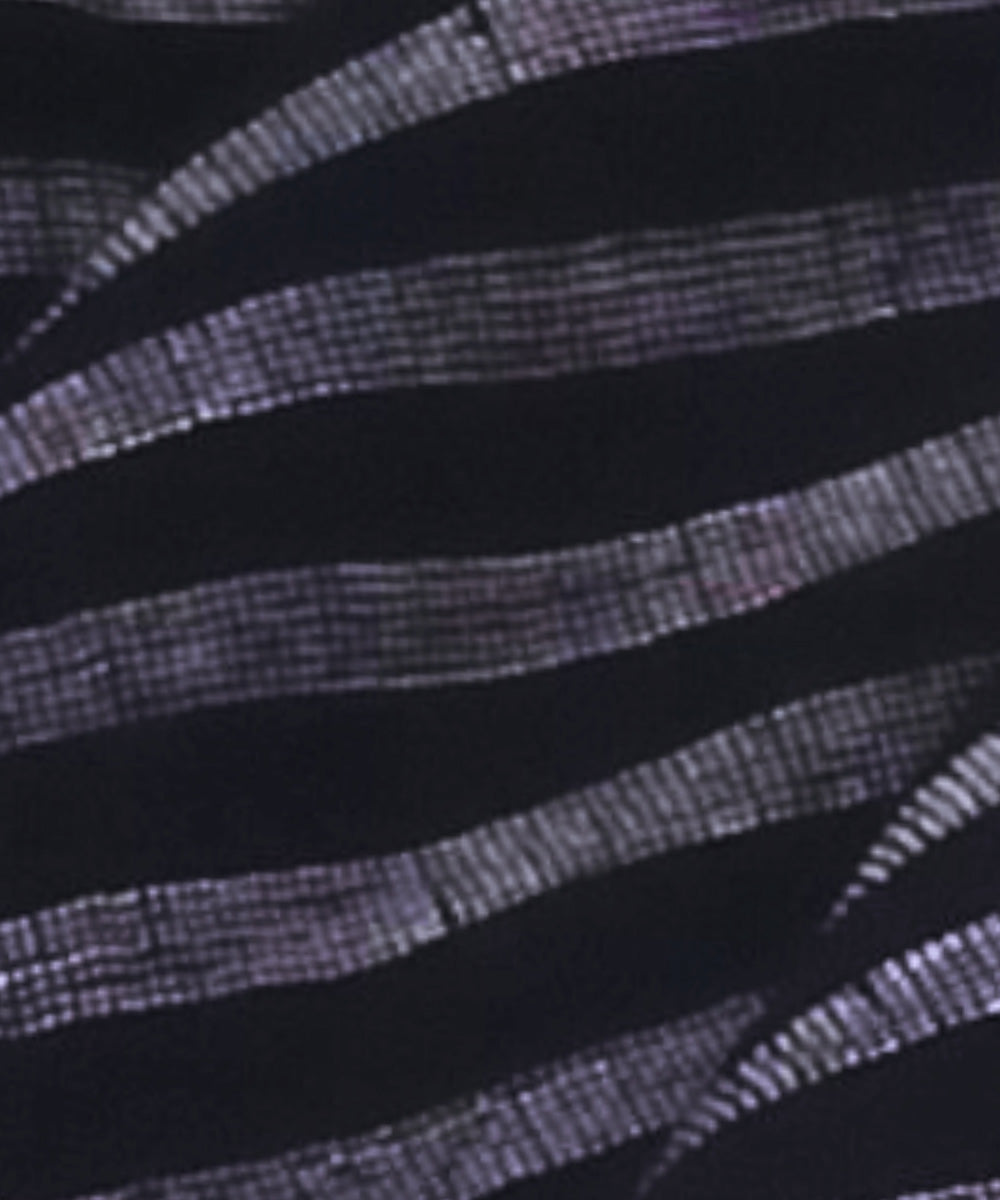 Black white stripe handwoven cotton khadi fabric
