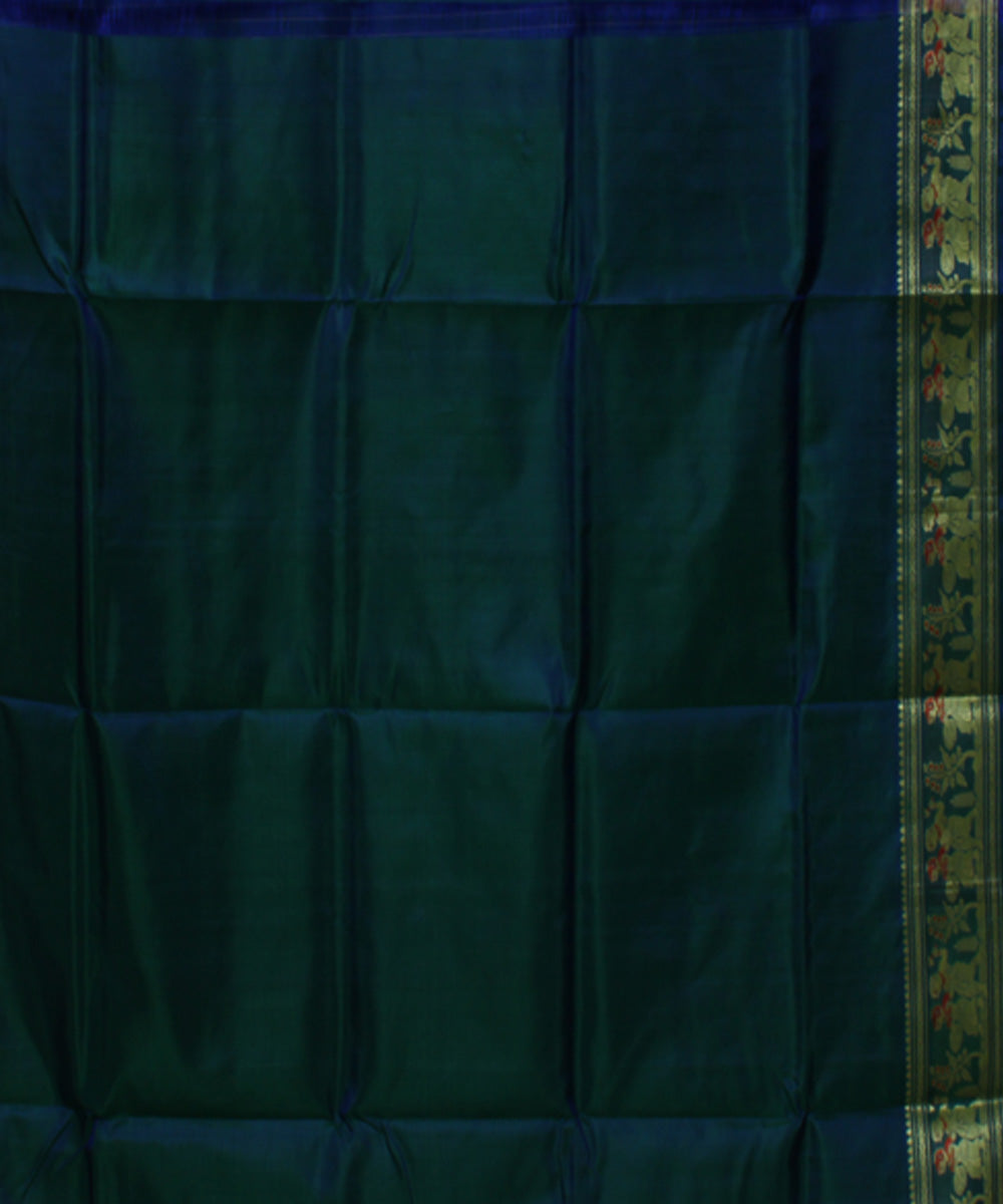 Peacock green handwoven meenakari baluchari silk saree