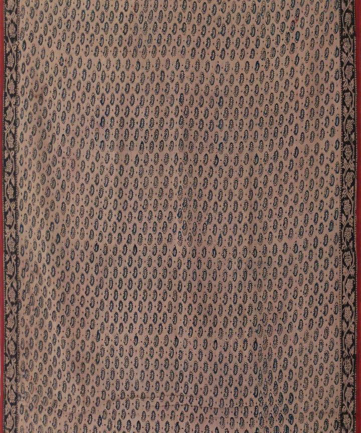 Red allover kalamkari cotton hand printed saree