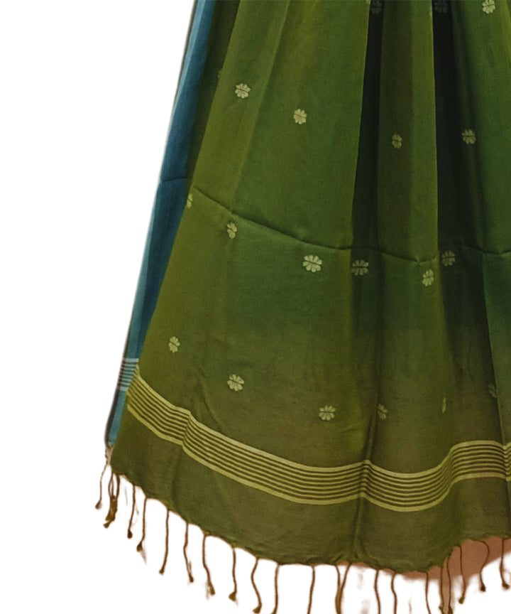 Light green handwoven cotton jamdani stole
