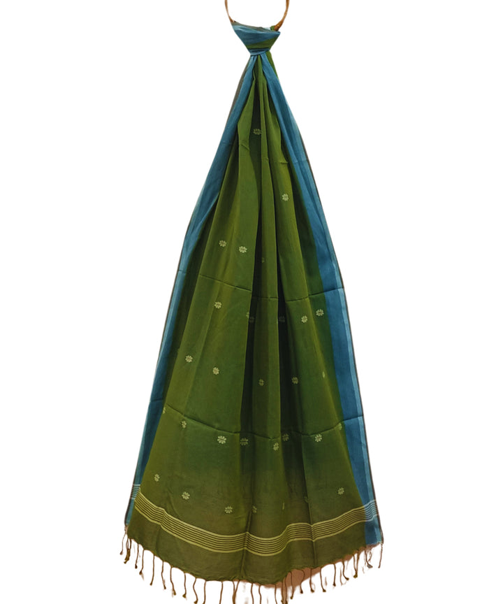 Light green handwoven cotton jamdani stole