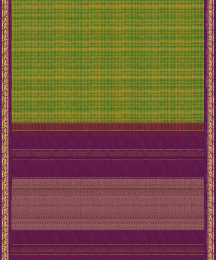 Green violet handwoven kanjivaram silk saree