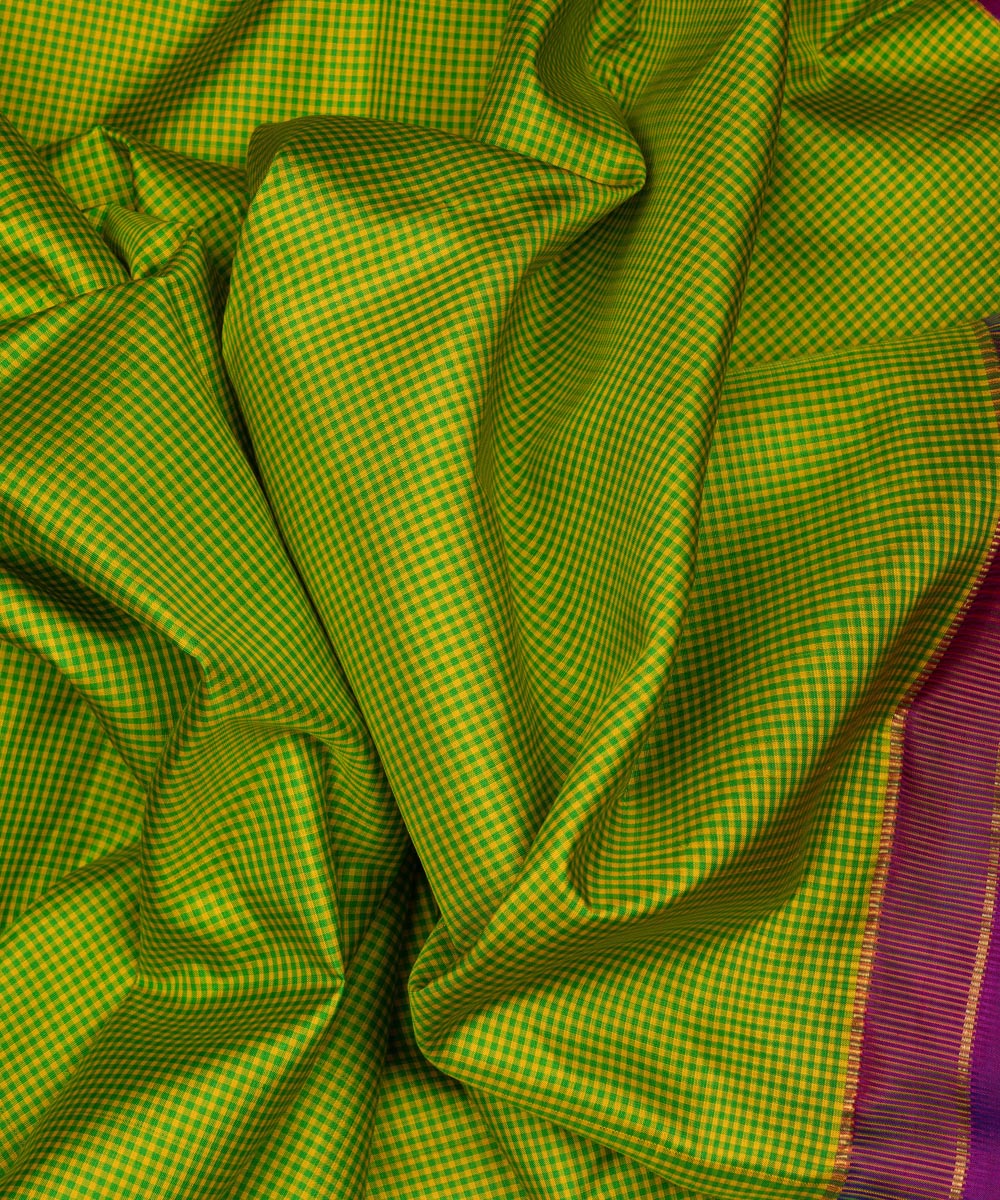 Green violet handwoven kanjivaram silk saree