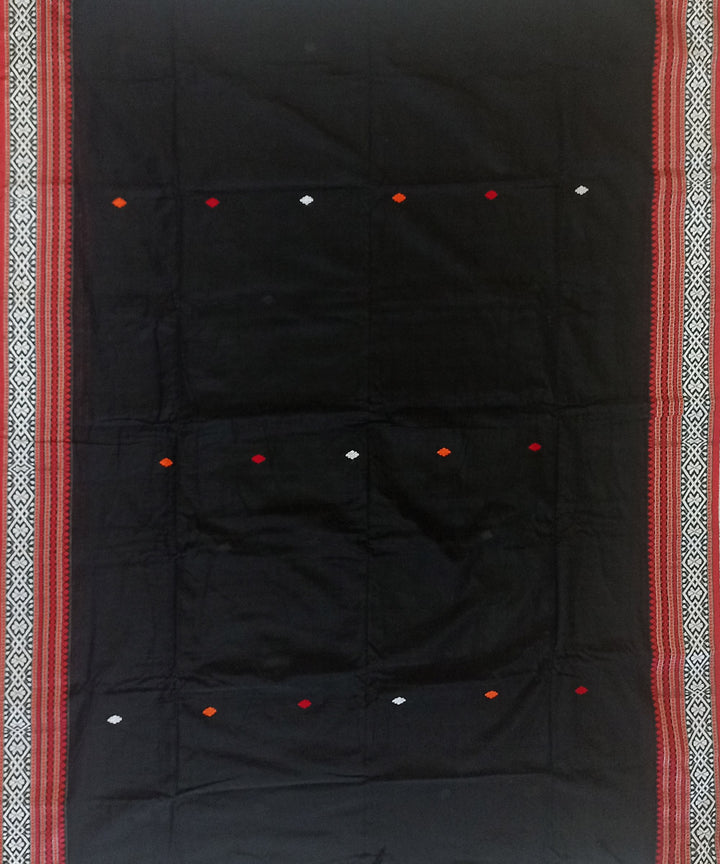 Black red cotton handloom bengal saree