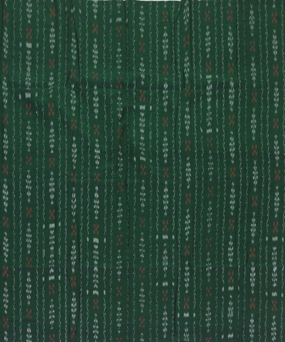 2.4 m dark green handwoven cotton nuapatna kurta material