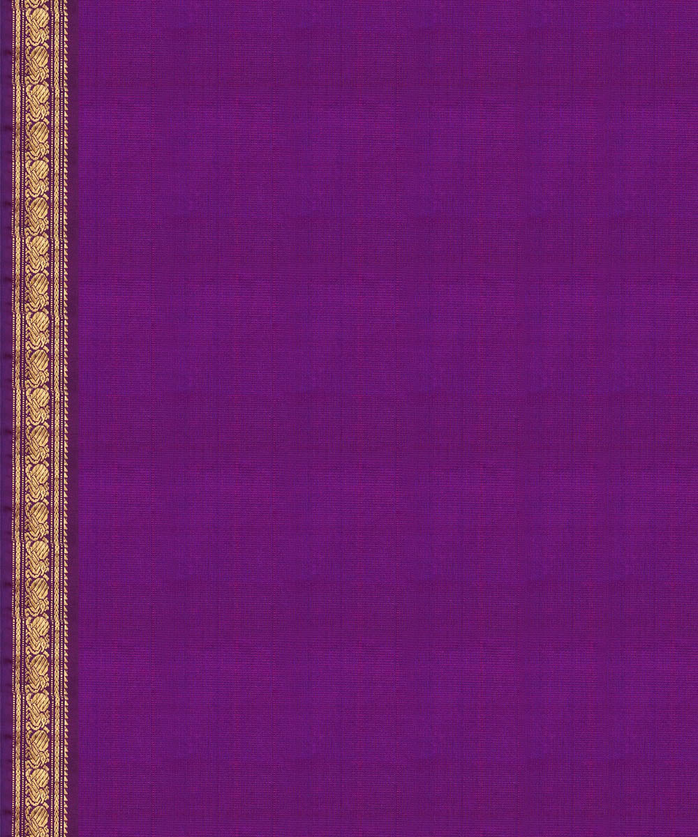 Green violet handwoven kanjivaram silk saree