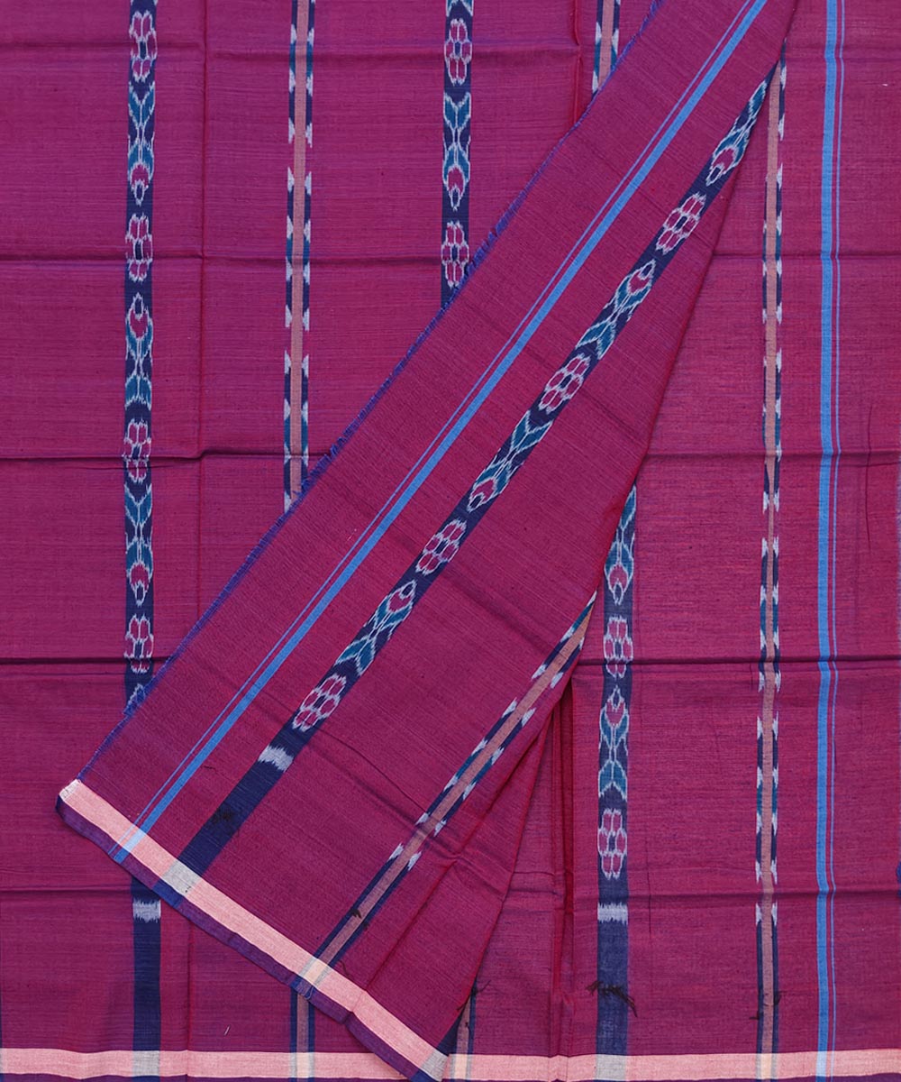 Maroon fish puchki handwoven cotton nuapatna lungi