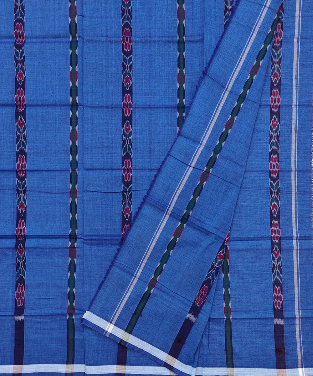 Royal blue fish puchki handwoven cotton nuapatna lungi