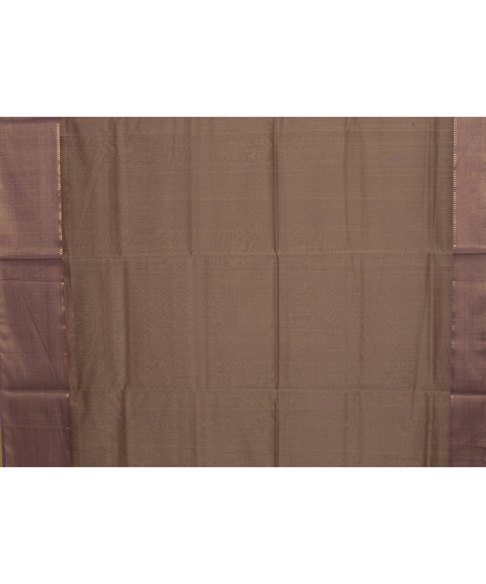 Grey lavender handloom maheshwari cotton silk saree