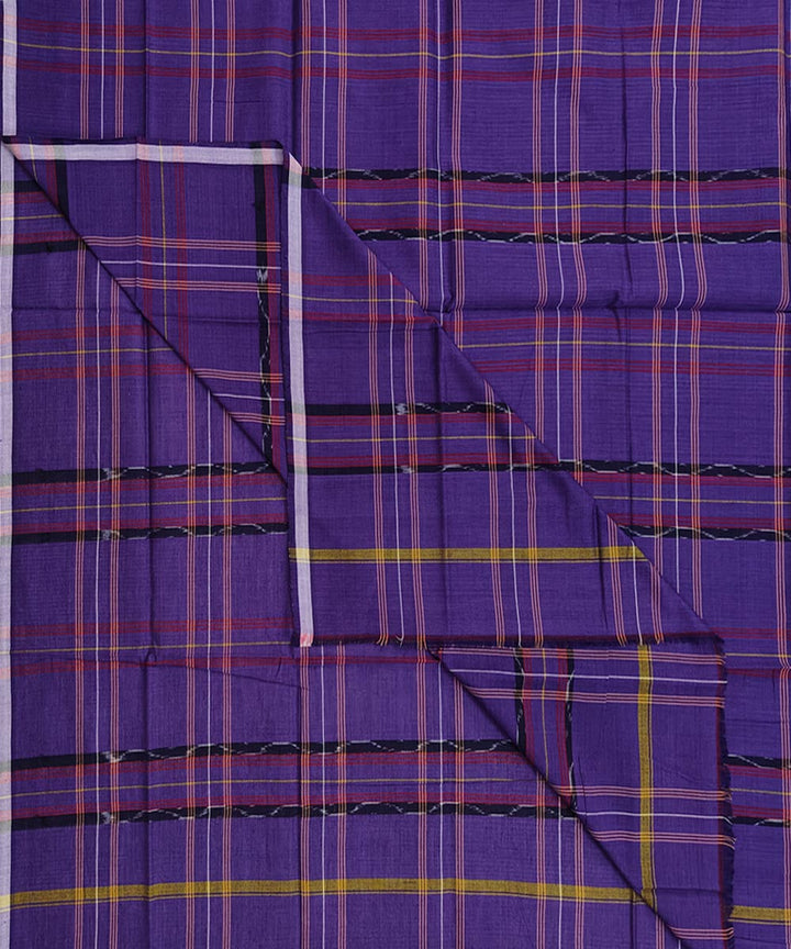 Purple multicolour lining check handwoven cotton nuapatna lungi