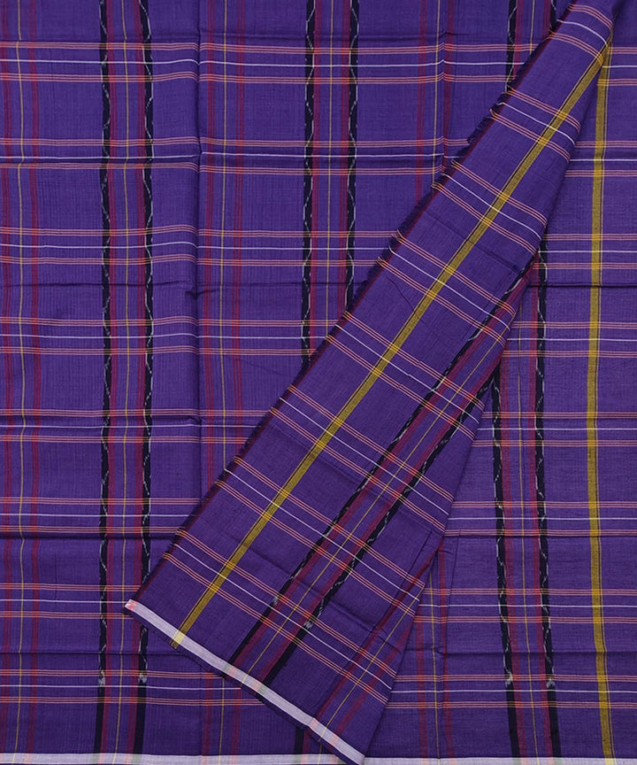 Purple multicolour lining check handwoven cotton nuapatna lungi