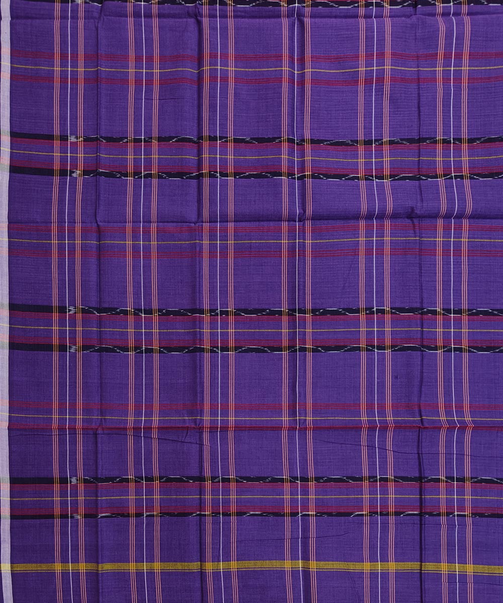 Purple multicolour lining check handwoven cotton nuapatna lungi