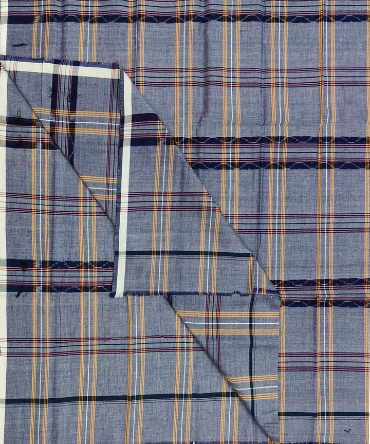 Grey multicolour lining check handwoven cotton nuapatna lungi