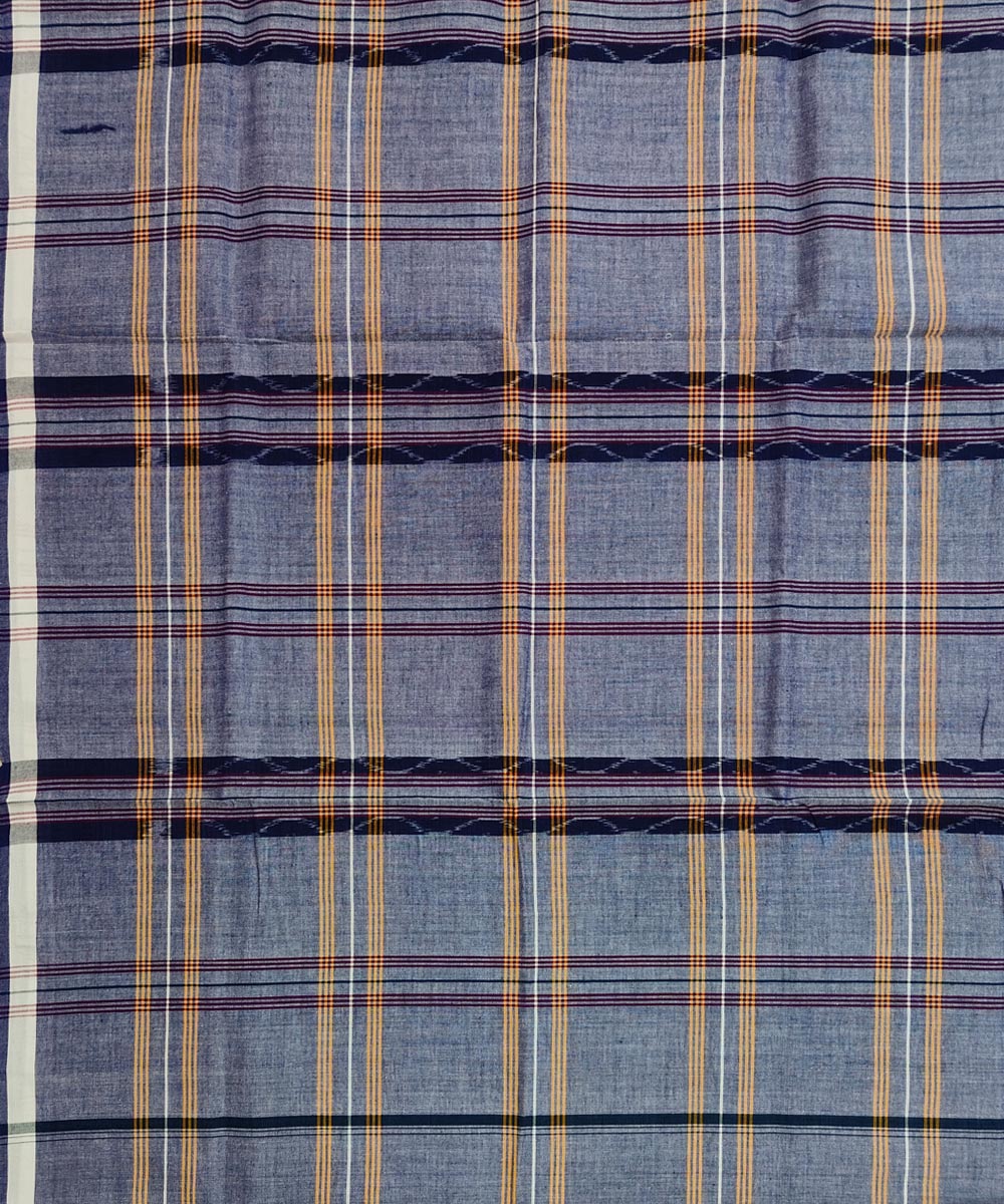 Grey multicolour lining check handwoven cotton nuapatna lungi