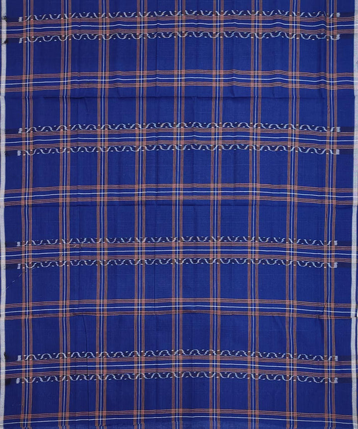 Navy blue multicolour lining check handwoven cotton nuapatna lungi