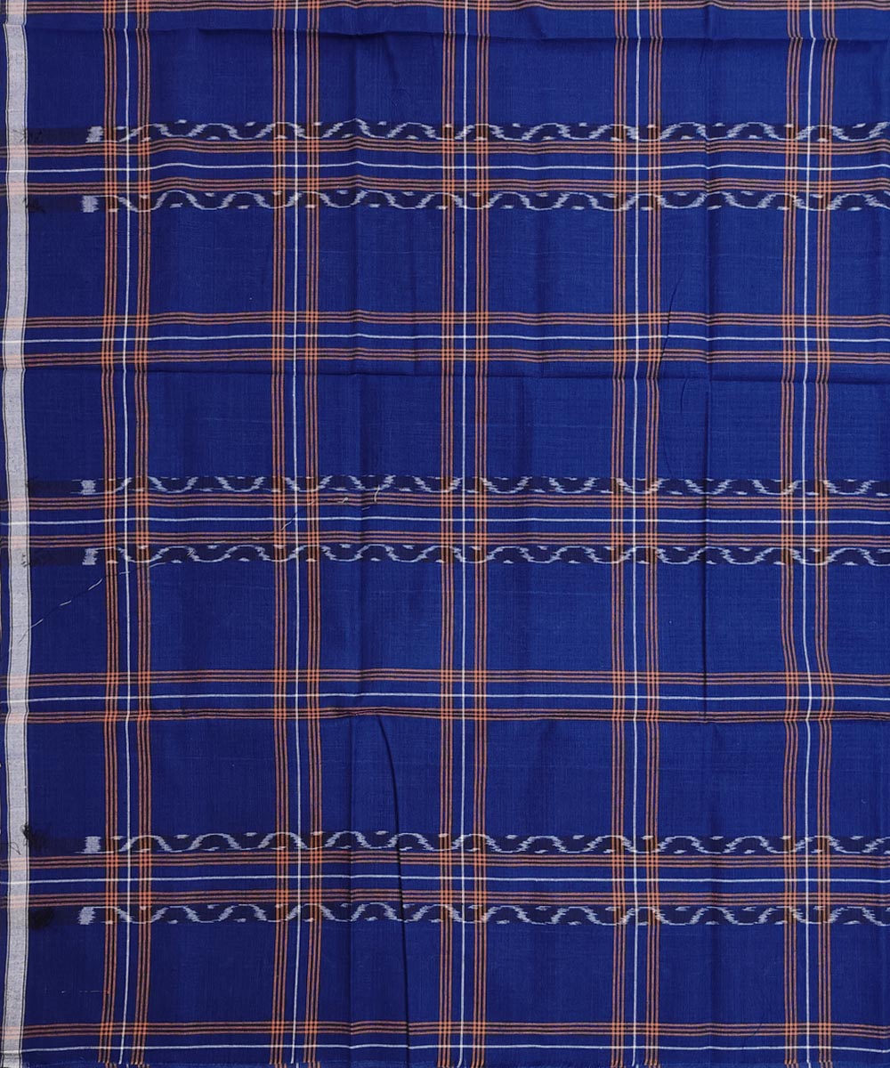 Navy blue multicolour lining check handwoven cotton nuapatna lungi