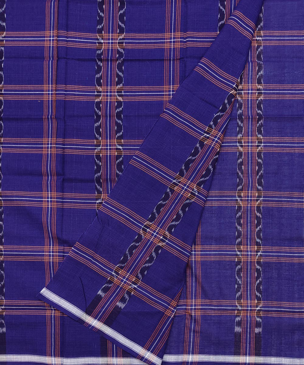 Violet multicolour lining check handwoven cotton nuapatna lungi