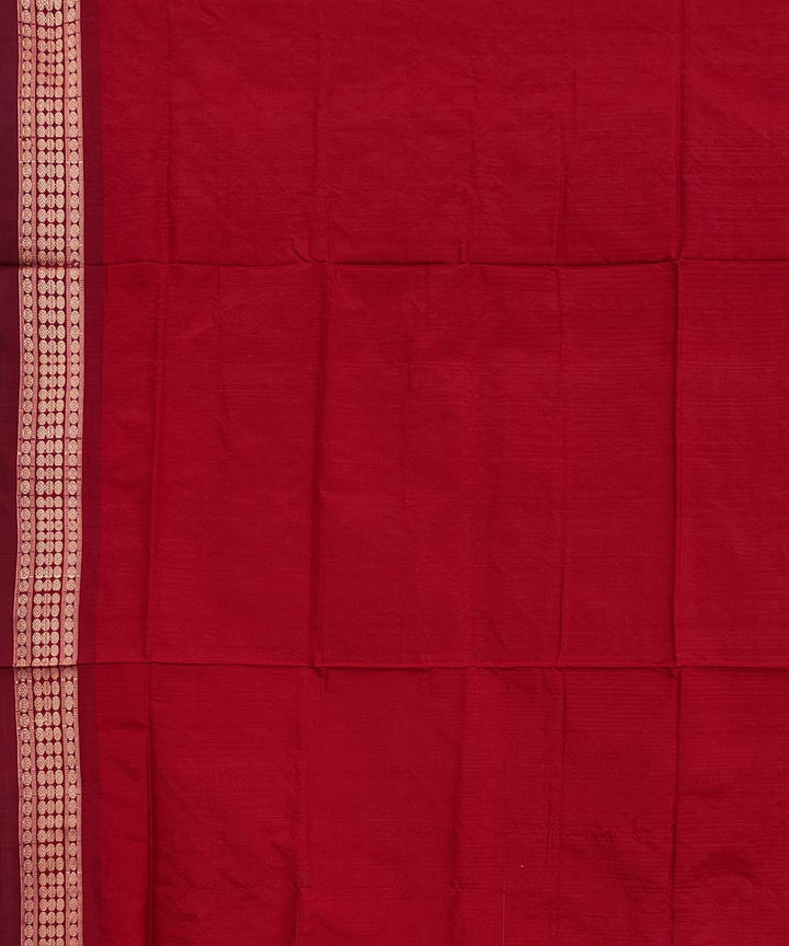 Peach maroon silk handwoven sambalpuri saree