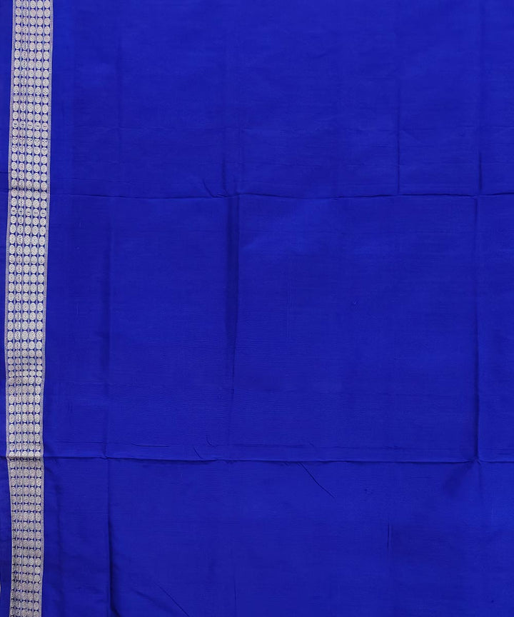 Sky blue navy blue silk handwoven sambalpuri saree