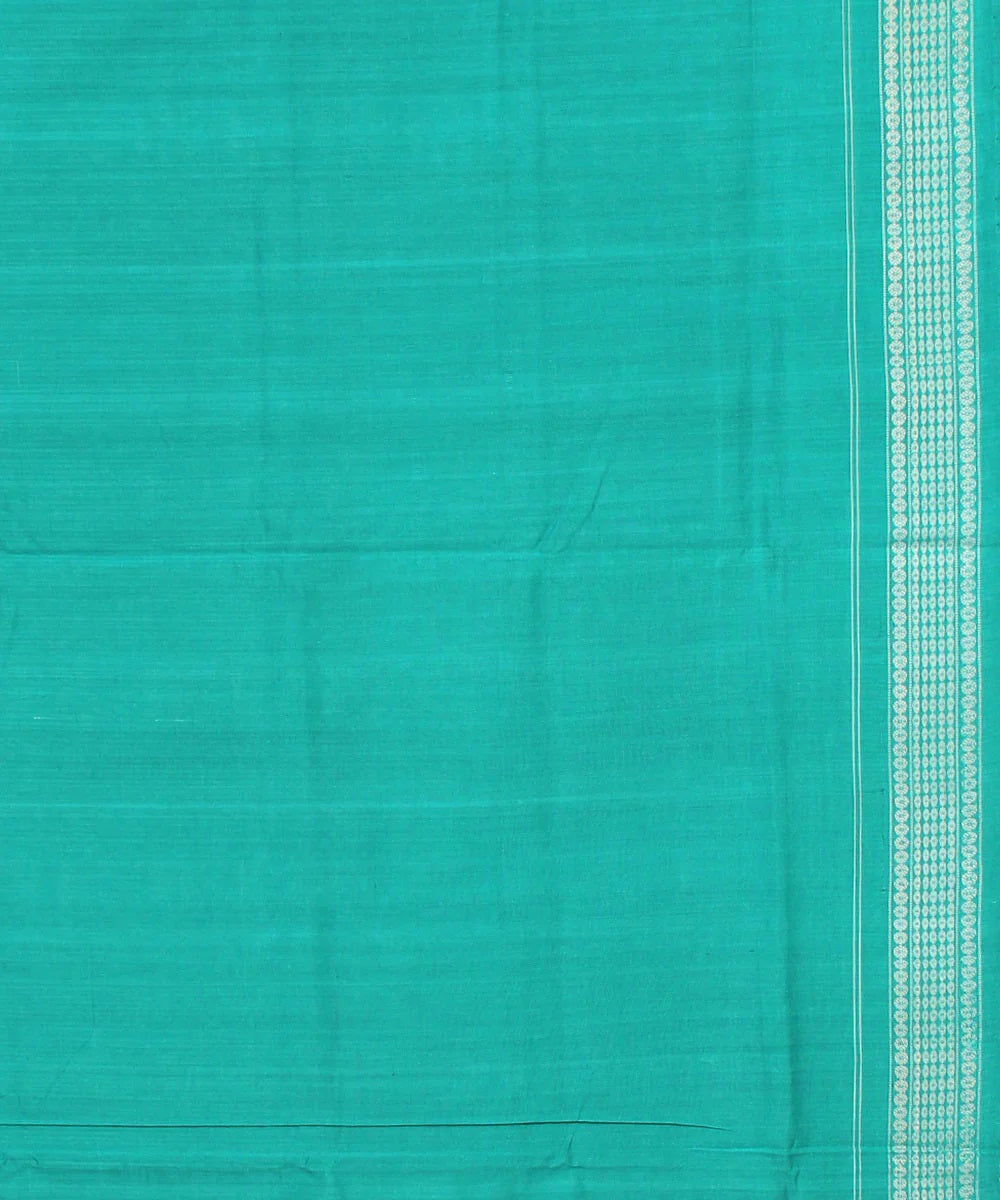 Black sea green cotton handwoven sambalpuri saree