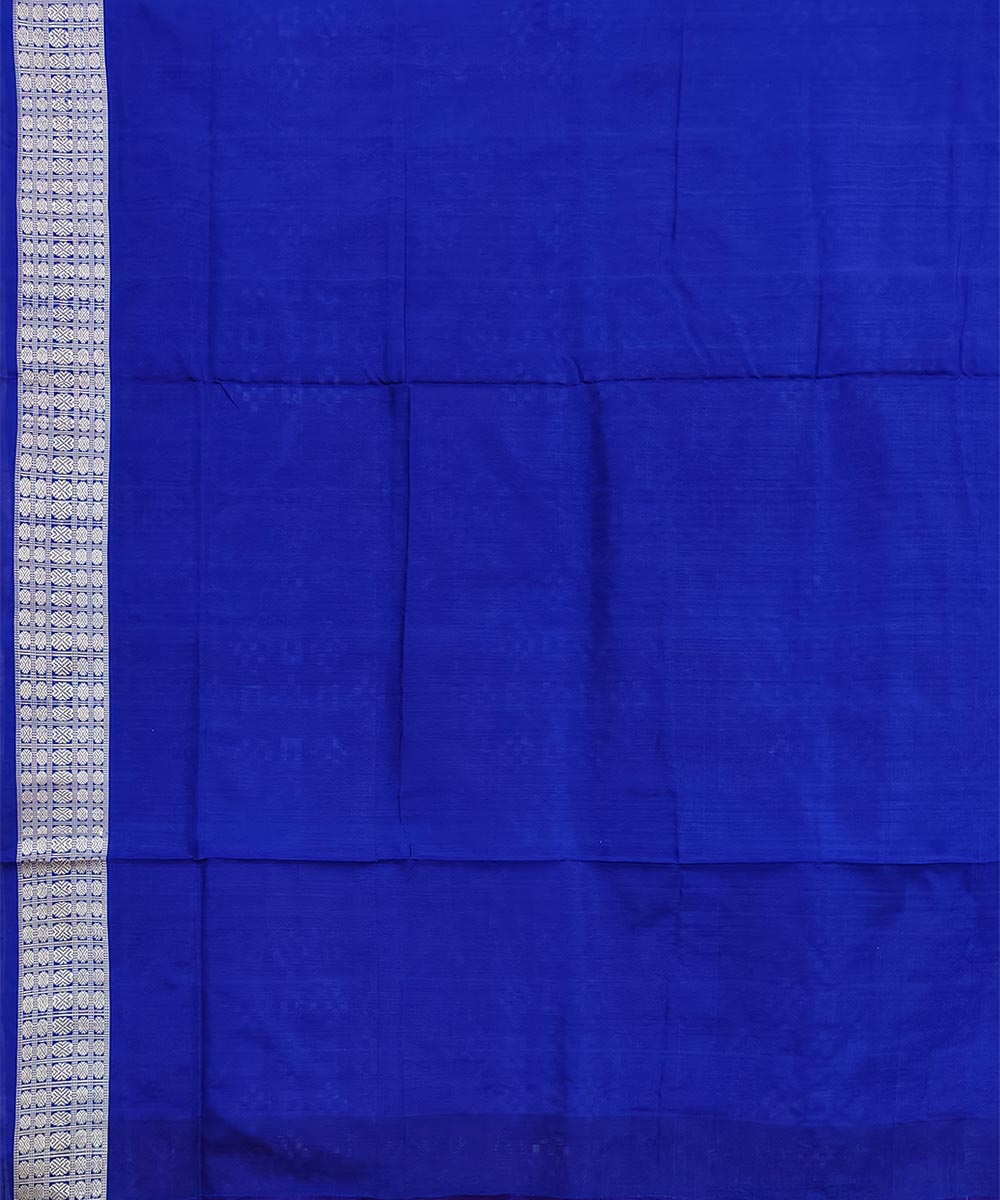 Pink navy blue handwoven silk sambalpuri saree