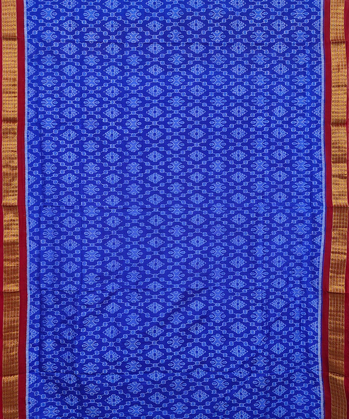 Navy blue maroon silk handwoven sambalpuri saree