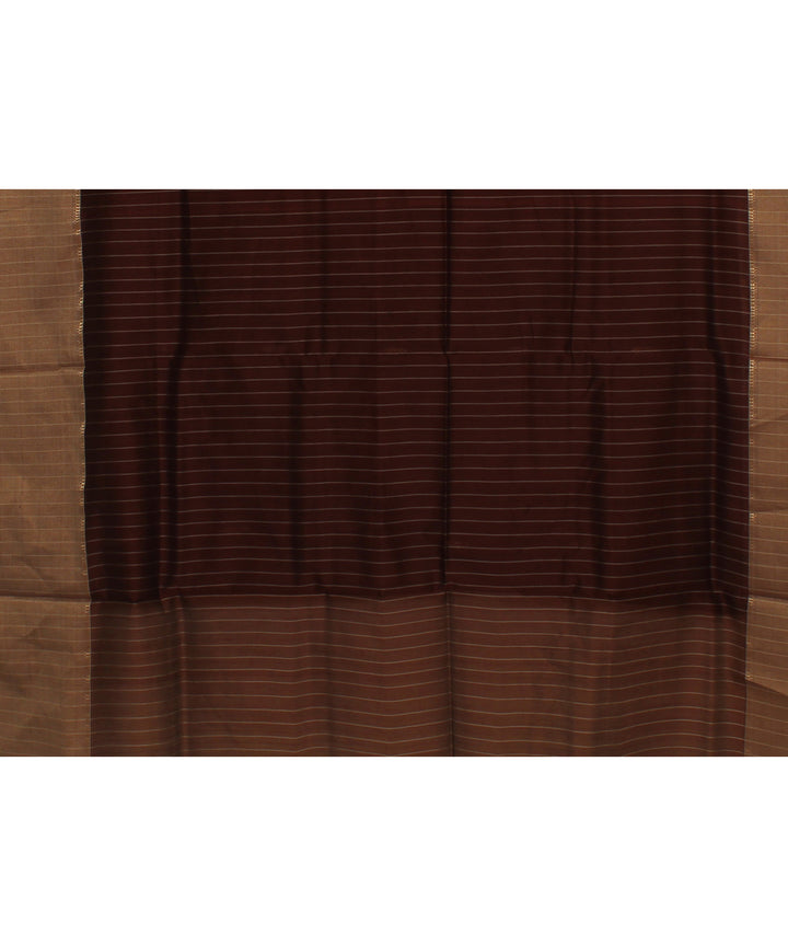 Maroon beige handloom maheshwari cotton silk saree