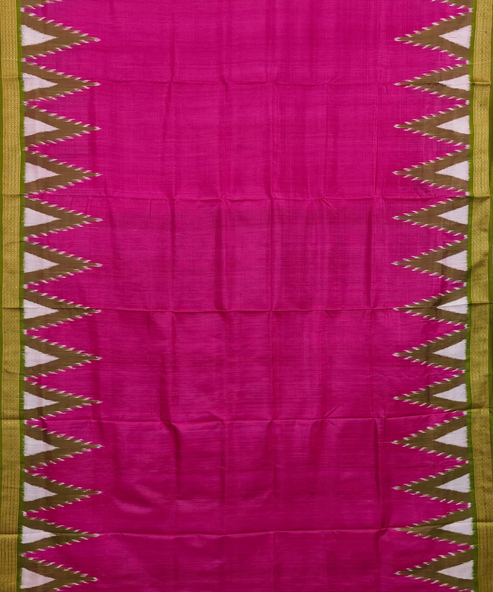 Pink silk handwoven khandua saree