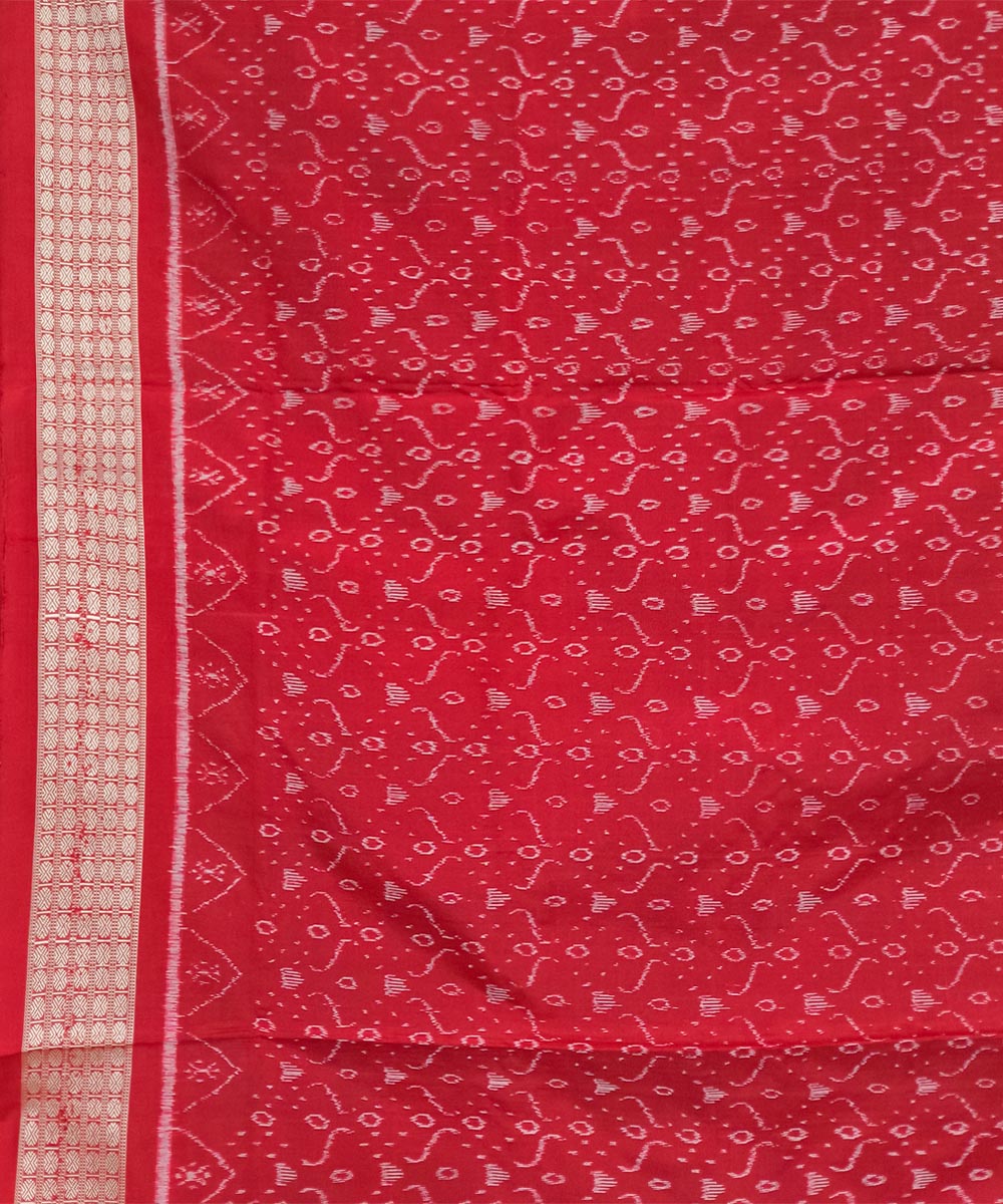 Red black silk handwoven sambalpuri saree