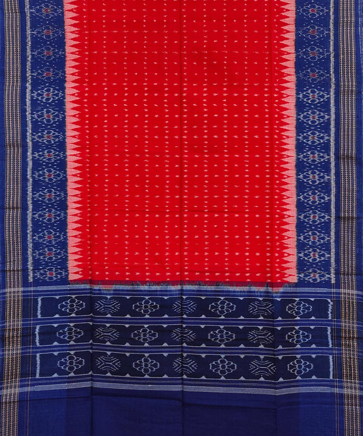 Red blue handwoven sambalpuri cotton dupatta