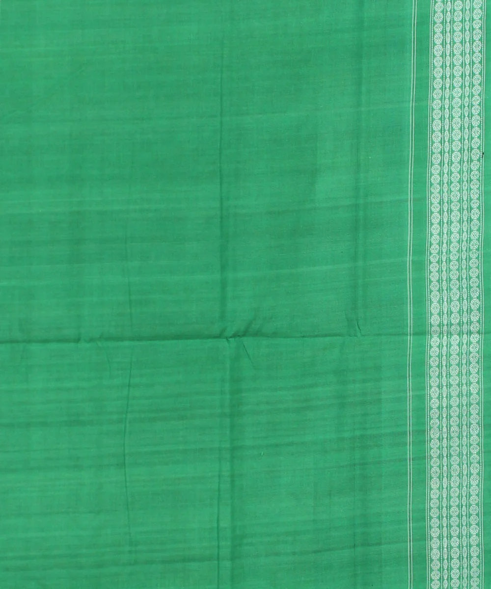 Black light green cotton handwoven sambalpuri saree