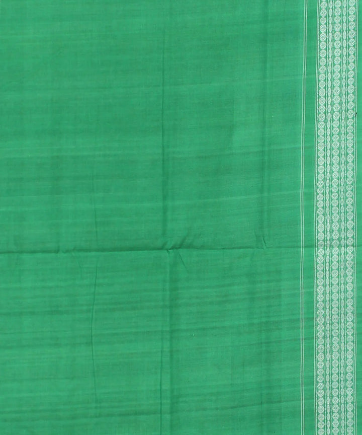 Black light green cotton handwoven sambalpuri saree