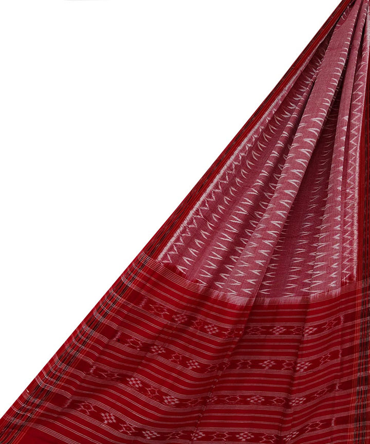 Red handwoven cotton sambalpuri dupatta