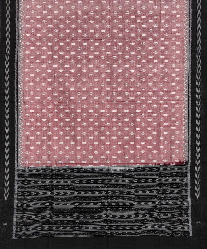 Pink black handwoven sambalpuri cotton dupatta