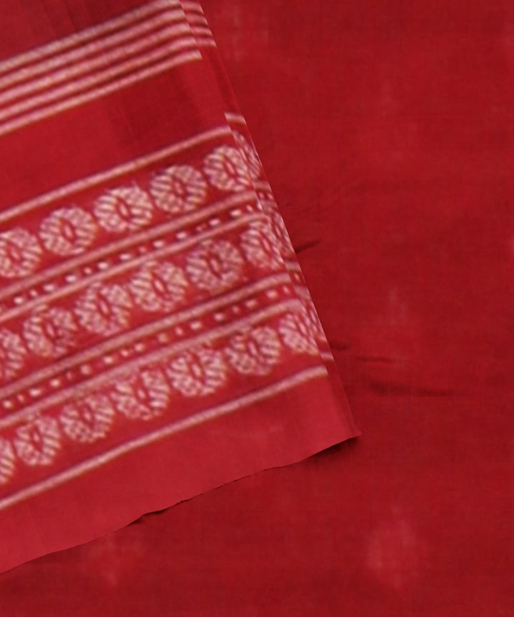 Grey red handloom sambalpuri cotton saree