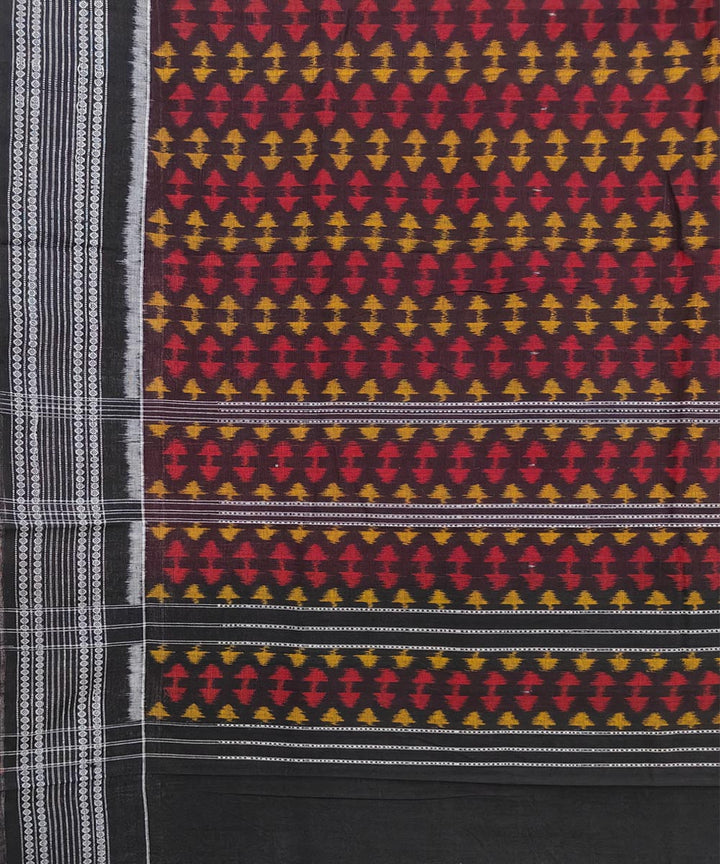 Black handwoven cotton sambalpuri dupatta