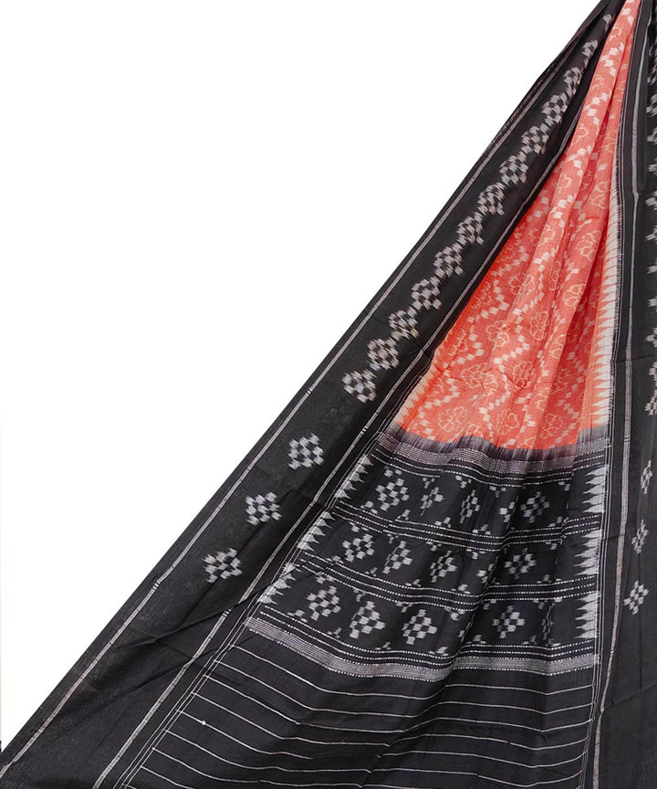 Pink black handloom sambalpuri cotton dupatta