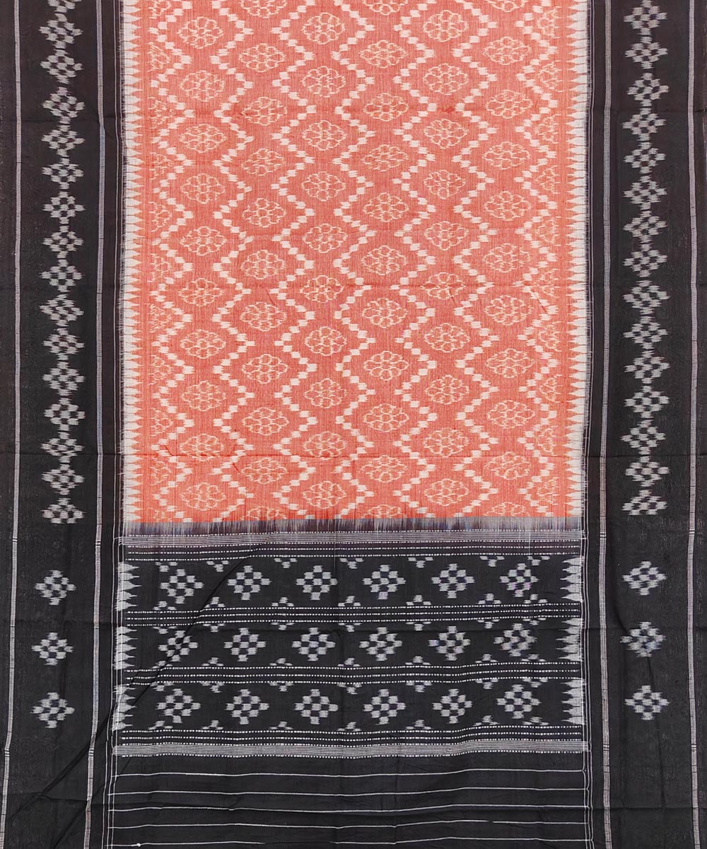 Pink black handloom sambalpuri cotton dupatta