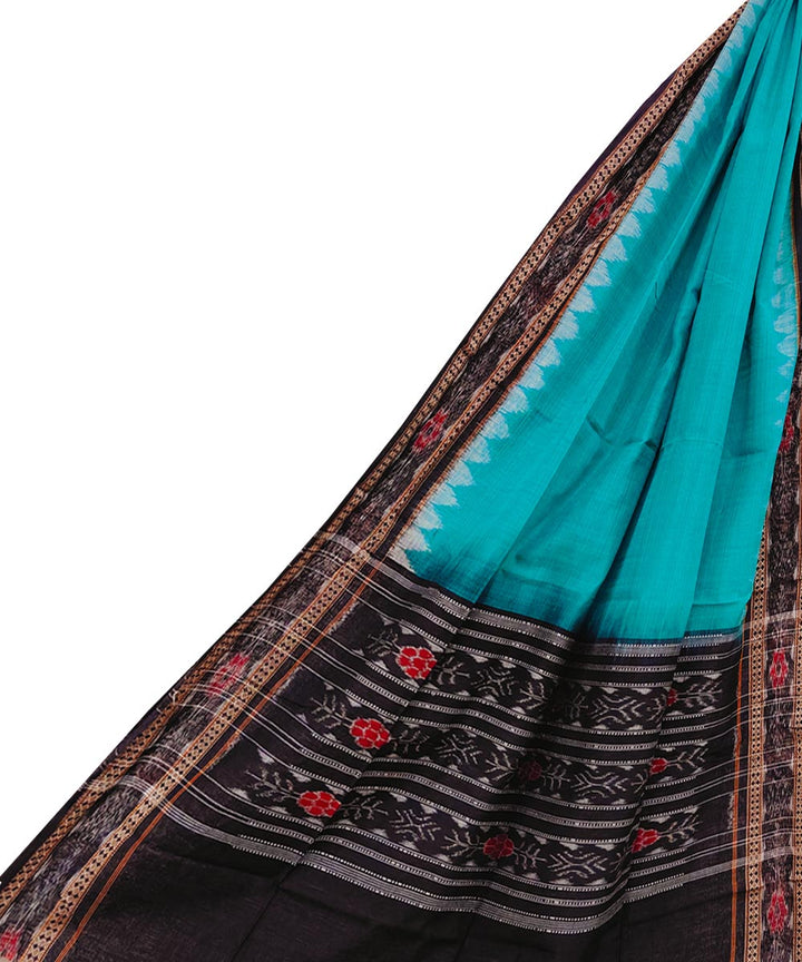 Rama green black handwoven cotton sambalpuri dupatta