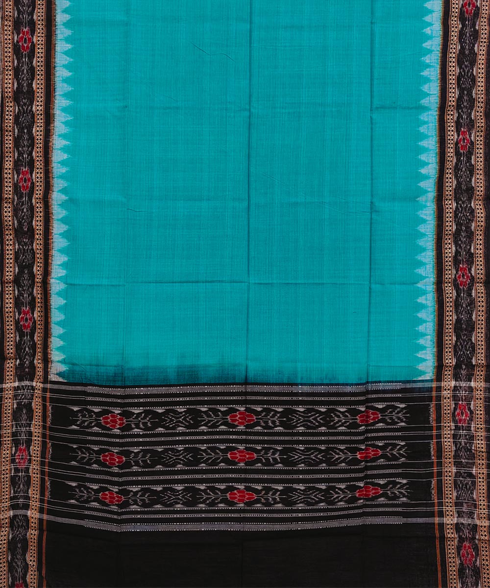 Rama green black handwoven cotton sambalpuri dupatta