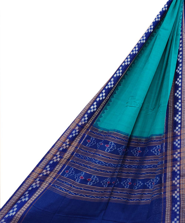 Rama green blue handwoven cotton sambalpuri dupatta