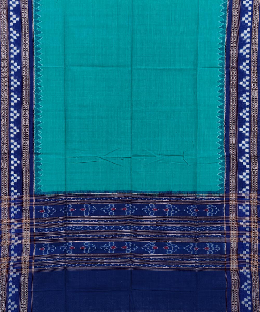 Rama green blue handwoven cotton sambalpuri dupatta