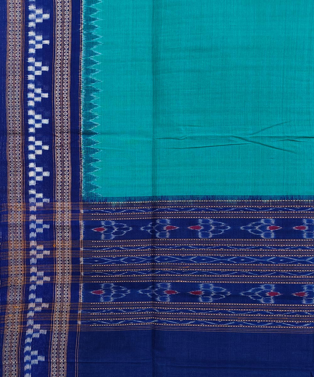 Rama green blue handwoven cotton sambalpuri dupatta