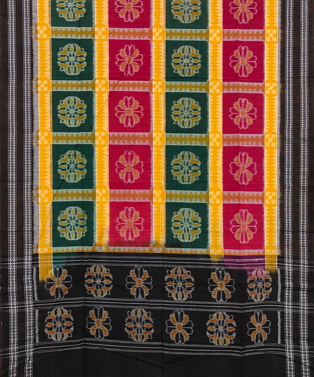 Multicolor handwoven cotton sambalpuri dupatta