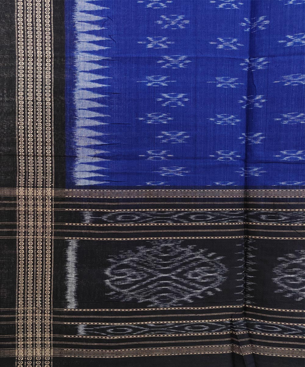 Navy blue black handwoven sambalpuri cotton stole